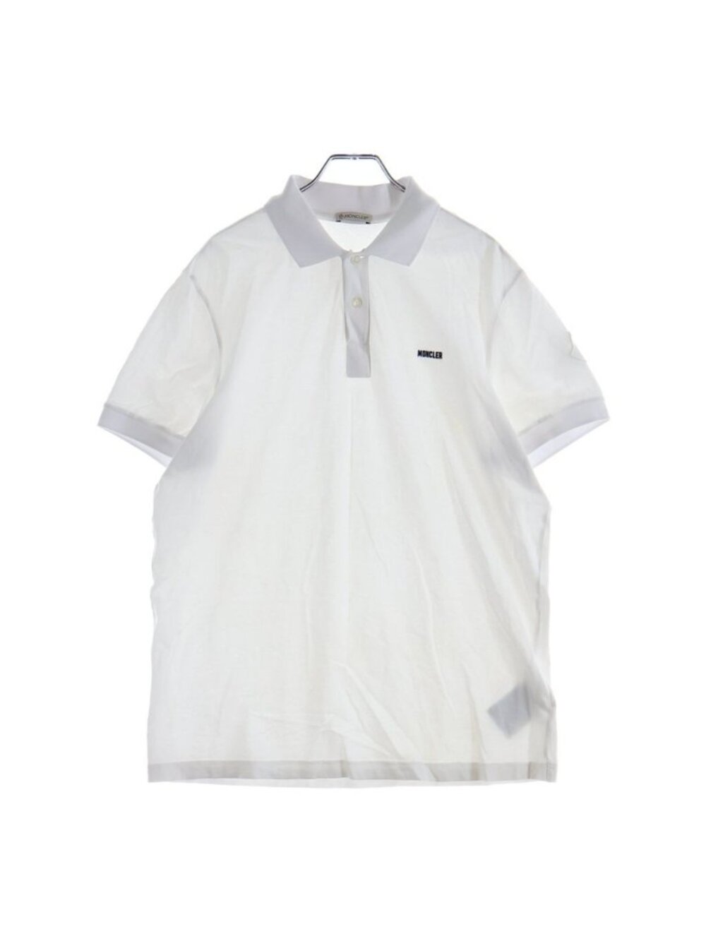 Moncler Chest Logo Embroidery Sleeve Patch Short Polo Shirt White